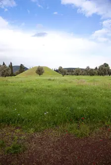 The burial mound of the Athenians at Maratona (Marathonas), Greece. Creator: Samuel Magal