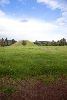 The burial mound of the Athenians at Maratona (Marathonas), Greece. Creator: Samuel Magal