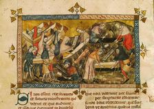 The burial of the victims of the plague in Tournai, ca 1353. Creator: Pierart dou Tielt (active ca 1325-1355)