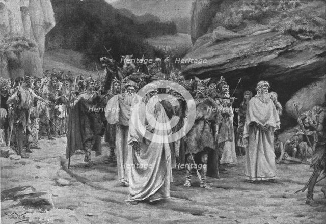 The burial of a British chieftain , 1890. Creator: Collins, William Wiehe (1862-1951).
