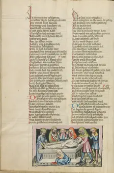 The Burial of Abraham; Weltchronik, about 1400-1410. Creator: Unknown