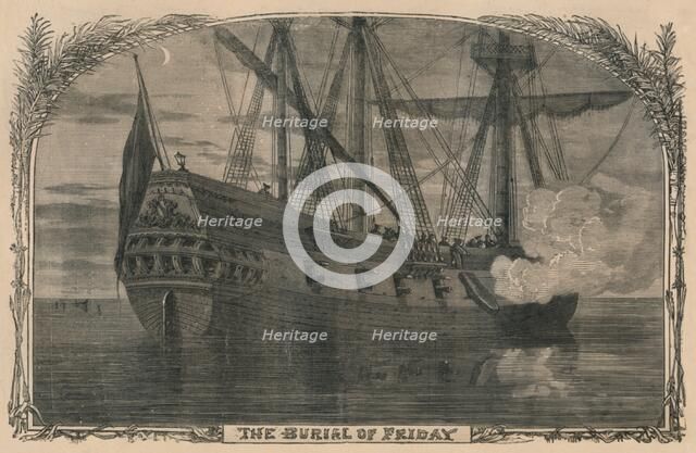 'The Burial of Friday', c1870. Artist: Unknown.