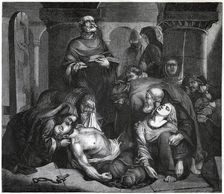 The Burial of Harold at Waltham Abbey (1847). Artist: Frederick Richard Pickersgill