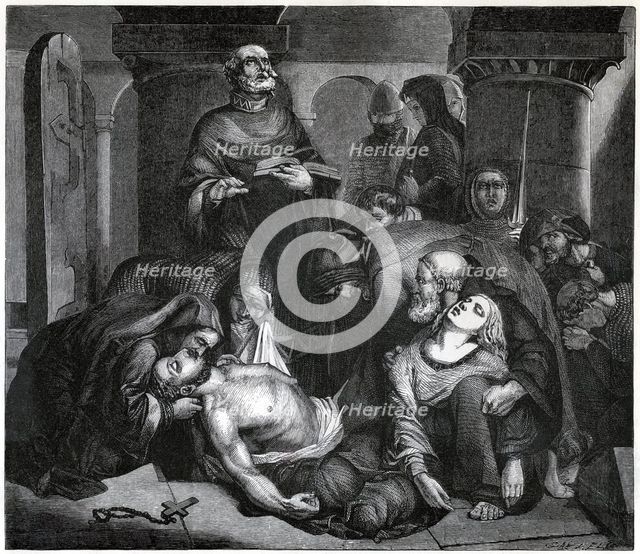'The Burial of Harold at Waltham Abbey', (1847). Artist: Frederick Richard Pickersgill