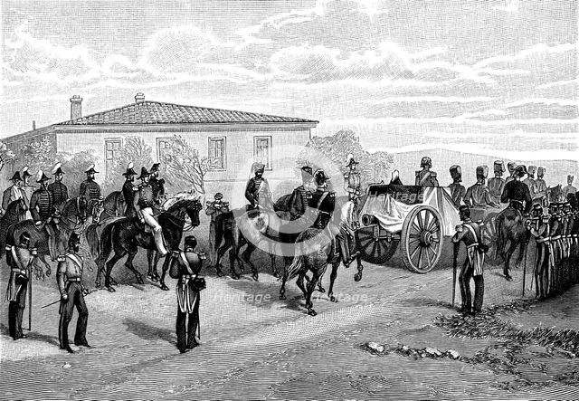 The burial of Lord Raglan near Sevastopol, Crimea, Russia, 1855.  Artist: William Simpson