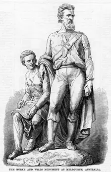 The Burke and Wills Monument at Melbourne, Australia, 1865