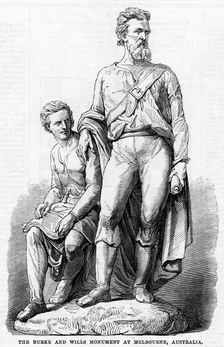 The Burke and Wills Monument at Melbourne, Australia, 1865