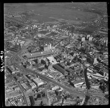 The bus station and environs, Preston, Lancashire, 1971. Creator: Aerofilms