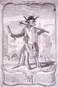 The butcher 1740. Artist: George Bickham