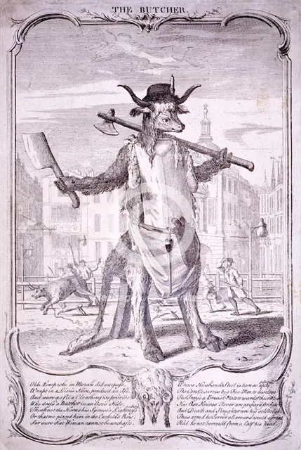 'The butcher', 1740. Artist: George Bickham