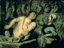 The Butcher, Montmartre Market 1857-1858. Creator: Honore Daumier