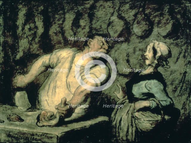 'The Butcher, Montmartre Market', 1857-1858. Creator: Honore Daumier.