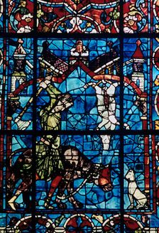 The Butchers, stained glass, Chartres Cathedral, France, 1194-1260