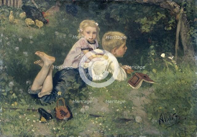 The Butterflies, 1871. Creator: August Allebe.