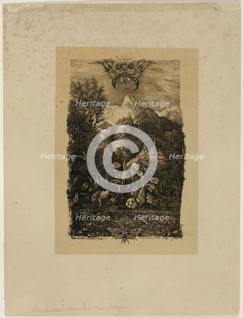 The Butterfly and the Pond, 1868. Creator: Rodolphe Bresdin.