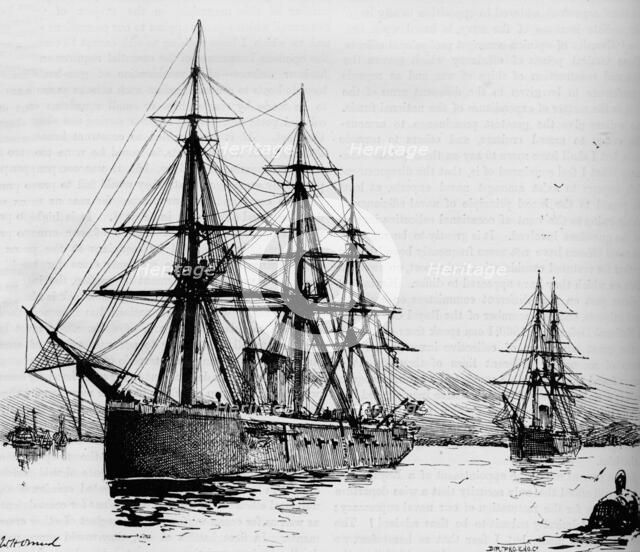 The ''Bacchante, Speed 16 Knots An Hour, 1884. Artist: Unknown