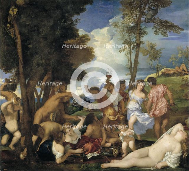 The Bacchanal of the Andrians, 1523-1526. Artist: Titian (1488-1576)