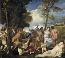 The Bacchanal of the Andrians, 1523-1526. Artist: Titian (1488-1576)