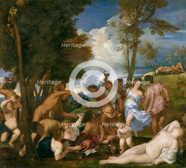 The Bacchanal of the Andrians, 1523-1526. Creator: Titian.