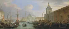 The Bacino, Venice, with the Dogana and a Distant View of the Isola di San Giorgio, ca. 1709. Creator: Luca Carlevarijs