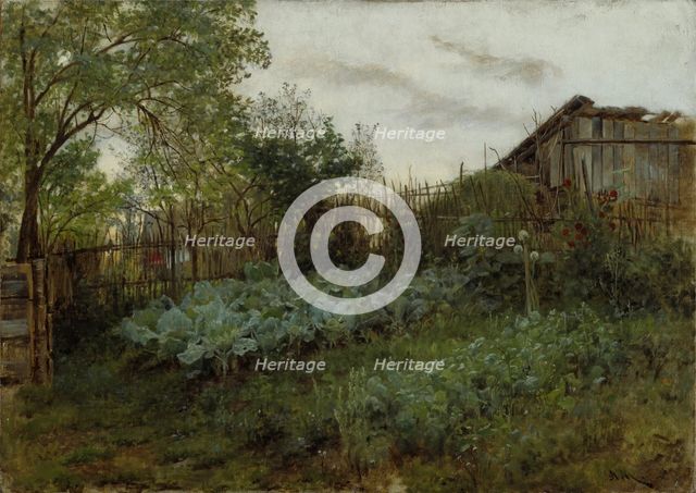 The Back Garden, between 1850 and 1860. Creator: Adolph Menzel.