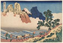 The Back of Mount Fuji Seen from Minobu River (Minobugawa Urafuji), from the series..., c. 1830/33. Creator: Hokusai