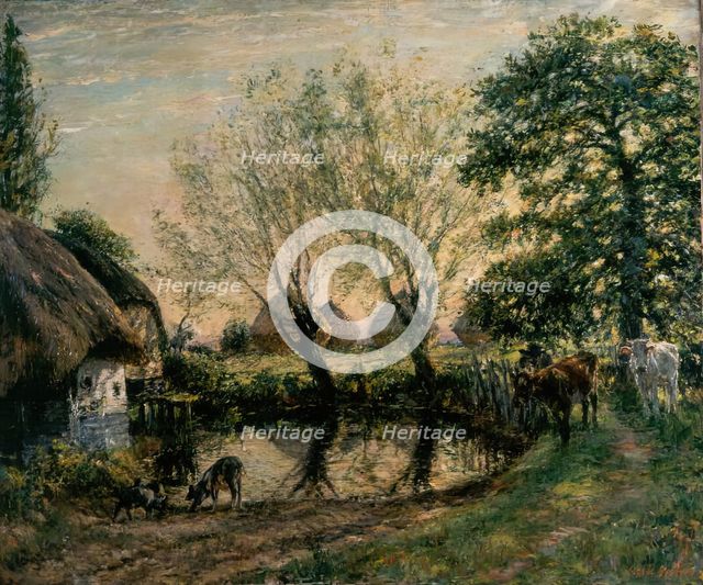 The Back of the Farm - Evening, 1900-1923. Creator: Mark Fisher.
