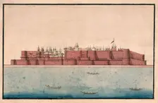 The back view of a large palace or mahal, (between 1800 and 1899?). Creator: Unknown