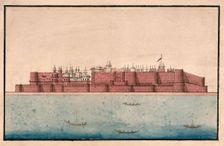 The back view of a large palace or mahal, (between 1800 and 1899?). Creator: Unknown