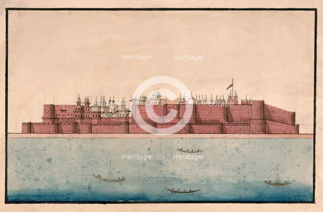 The back view of a large palace or mahal, (between 1800 and 1899?). Creator: Unknown.