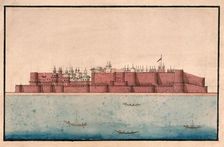 The back view of a large palace or mahal, (between 1800 and 1899?). Creator: Unknown