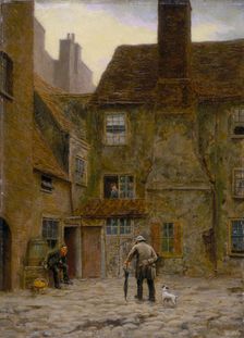 The Back Yard of the Queen's Head Inn, Southwark 1884. Creator: Philip Norman