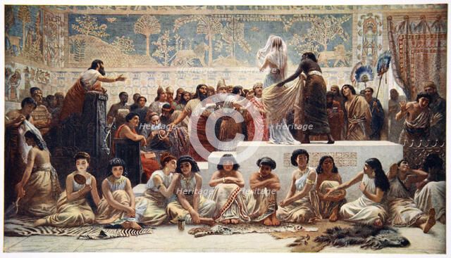 'The Babylonian Marriage Market', 1915.  Artist: Ernest Wellcousins