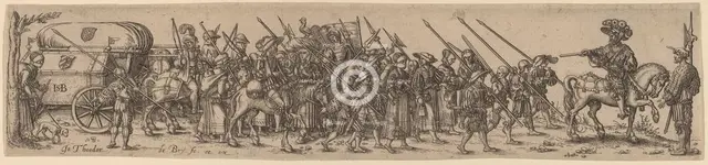 The Baggage Train with the Sergeant-Major. Creator: Johann Theodor de Bry.