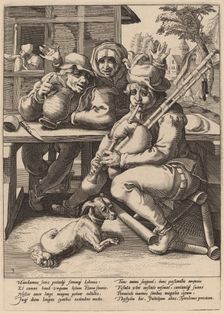 The Bagpipe Must Be Filled, c. 1592. Creator: Goltzius, Workshop of Hendrick, after Hendrick Gol