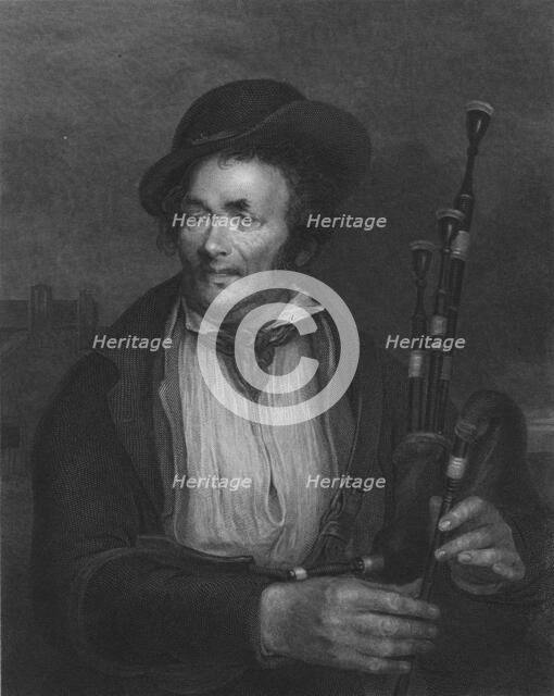 'The Bagpiper', c1845 . Artist: Robert Charles Bell.