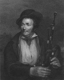 The Bagpiper c1845 . Artist: Robert Charles Bell