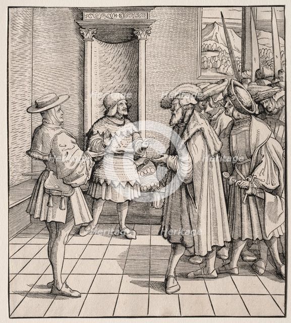 The Bad Advice of One Little Man to Another, 1512-1516. Creator: Hans Burgkmair (German, 1473-1531).