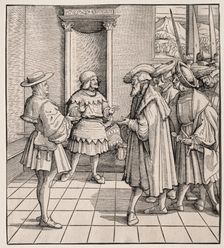 The Bad Advice of One Little Man to Another, 1512-1516. Creator: Hans Burgkmair (German, 1473-1531)