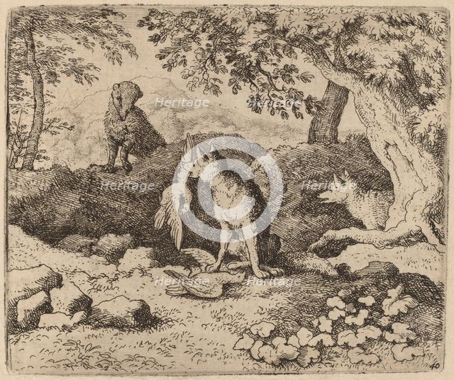 The Badger Goes to Warn Reynard, probably c. 1645/1656. Creator: Allart van Everdingen.