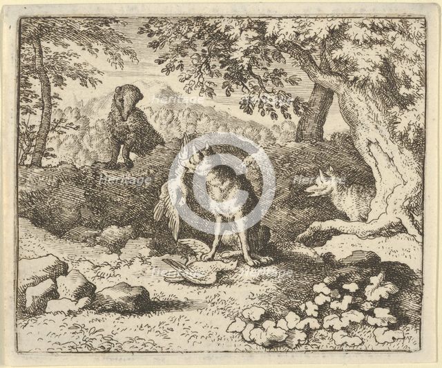 The Badger Hurries to Warn Renard of the Lion's Intention, 1650-75. Creator: Allart van Everdingen.
