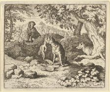 The Badger Hurries to Warn Renard of the Lion's Intention, 1650-75. Creator: Allart van Everdingen