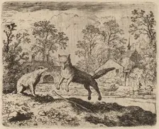 The Badger Imposes a Penance on Reynard, probably c. 1645/1656. Creator: Allart van Everdingen