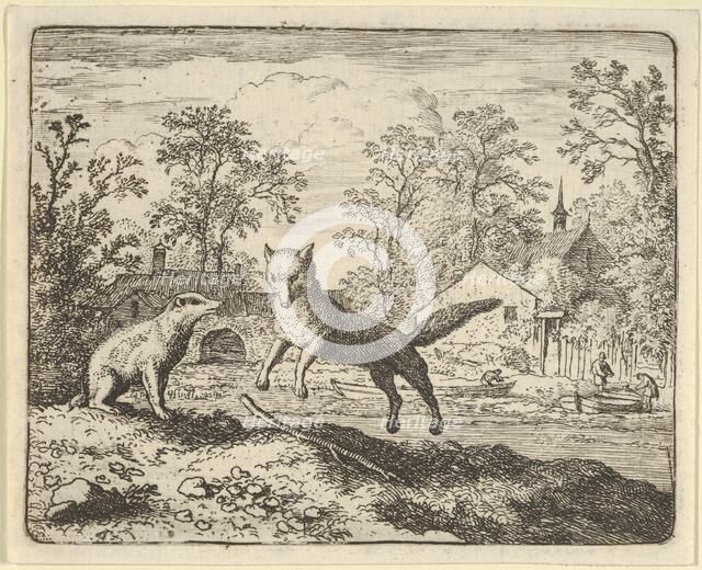 The Badger Imposes as Punishment to Jump Three Times Over a Stick on the Ground, 1650-75. Creator: Allart van Everdingen.