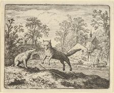 The Badger Imposes as Punishment to Jump Three Times Over a Stick on the Ground, 1650-75. Creator: Allart van Everdingen