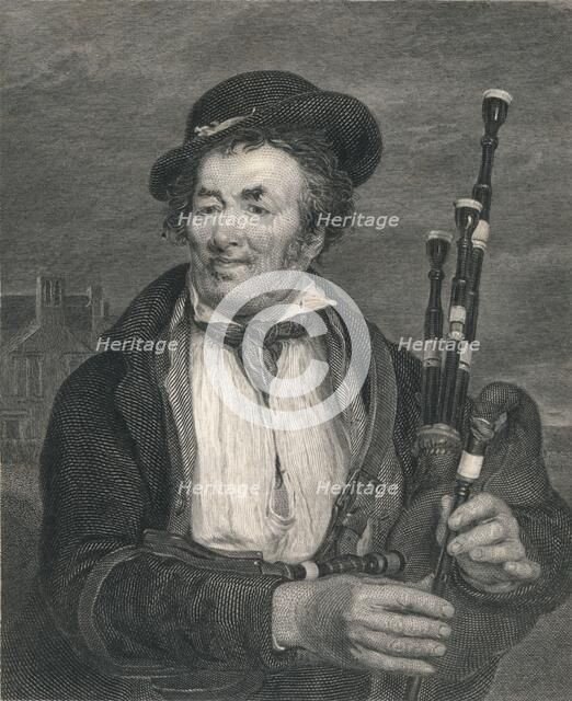 'The Bag Piper, from a picture by David Wlkie, R.A.' Creator: Augustus Fox.