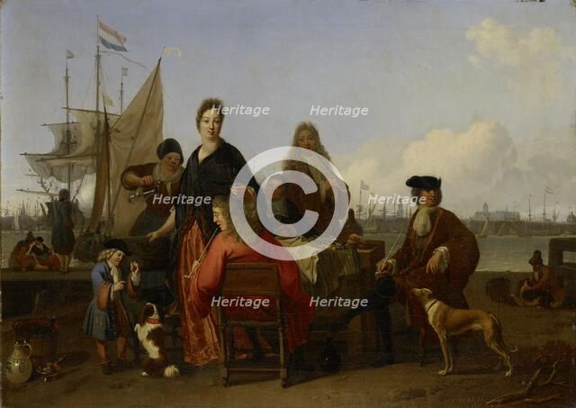 The Bakhuysen and de Hooghe Families dining at the Mosselsteiger (Mussel Pier) on the Y, Amsterdam,  Creator: Ludolf Bakhuizen.