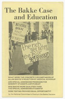 The Bakke Case and Education ca. 1978. Creator: Unknown