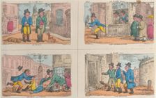 The Bailiff's Hunt: At Fault, The Second Escape, Double and Squat, and The Seizure, 1809., 1809. Creator: Thomas Rowlandson