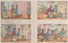 The Bailiff's Hunt: Going Out in the Morning, In Full Scent, Breaking Cover, and The Pursu..., 1809. Creator: Thomas Rowlandson